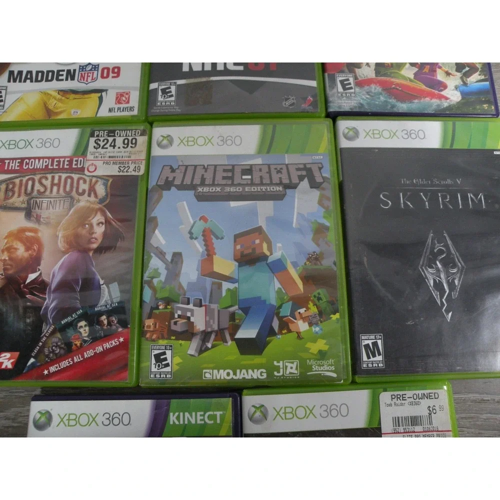 Xbox 360 Video Game Lot - Madden 09, NHL 07, Kinect Adventures & More! (8 Games)